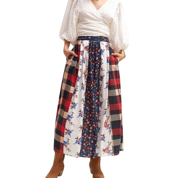 LETMEBE by ANTHROPOLOGIE Panel Contrast Skirt Size S or XL New w/ Tag MSRP $160 - Picture 3 of 8